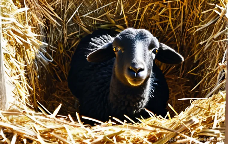 양 새끼 분만 관리 - Prompt 1: Expectant Ewe in a Cozy Birthing Pen**