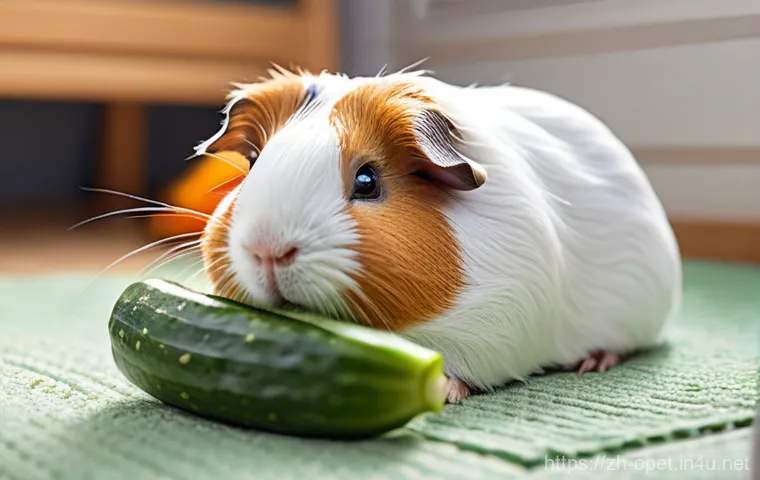 기니피그 스트레스 요인 - **Prompt 2: Happy Guinea Pigs in an Enriched Habitat**
    A vibrant and joyful scene featuring two ...