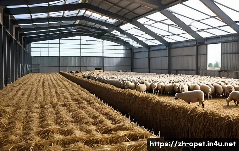 양 성장 촉진제 사용법 - **Prompt 1: Modern Sheep Farming Harmony**
    An idyllic and clean image of a flock of healthy, rob...