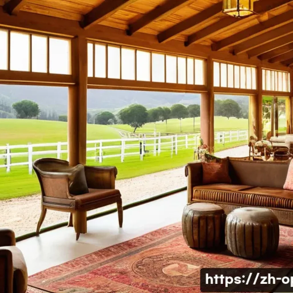 말 훈련 캠프 운영 - **A Serene Equestrian Retreat**
A wide-angle, bright and inviting shot of a modern equestrian tr...